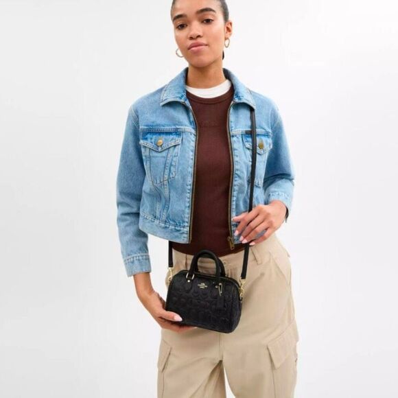 NWT ❤️ Coach Mini Rowan Crossbody Bag In Blocked Signature Leather CY743 - Picture 2 of 10